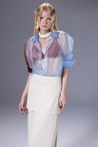 Death Is Easy-Baby Blue Organza Puzzle Shirt-Gömlek-1-Milagron.com