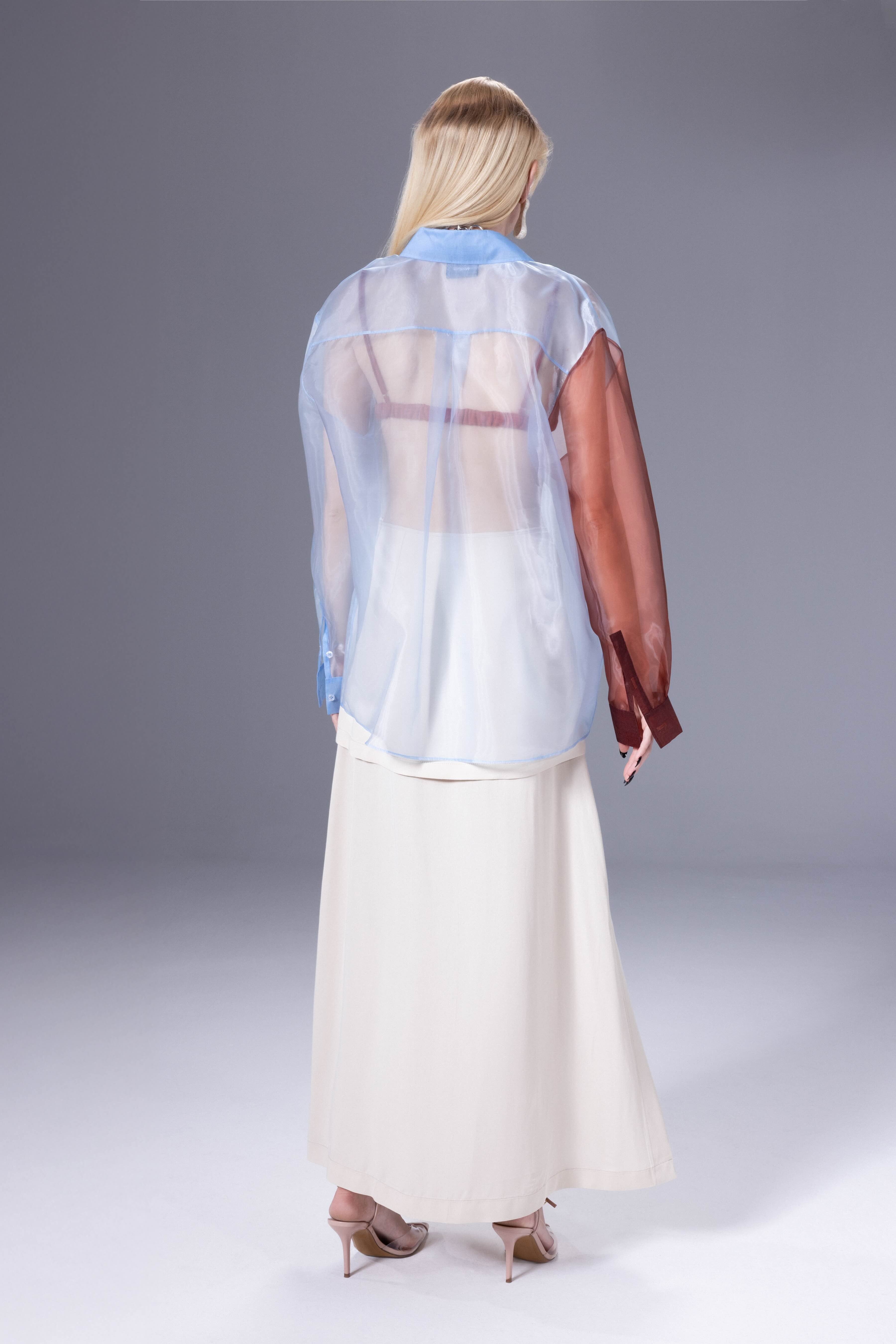 Death Is Easy-Baby Blue Organza Puzzle Shirt-Gömlek-3-Milagron.com