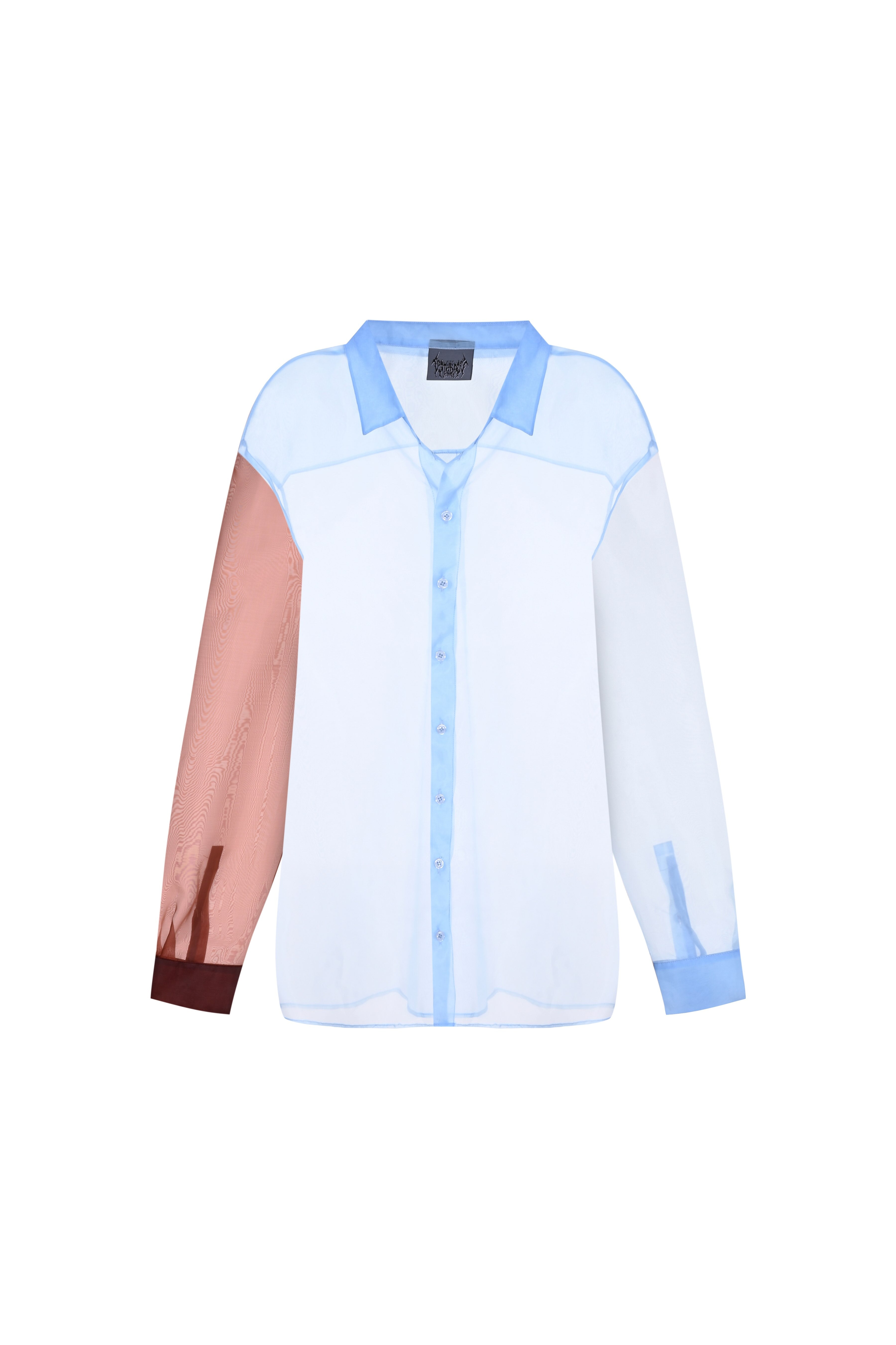 Death Is Easy-Baby Blue Organza Puzzle Shirt-Gömlek-4-Milagron.com