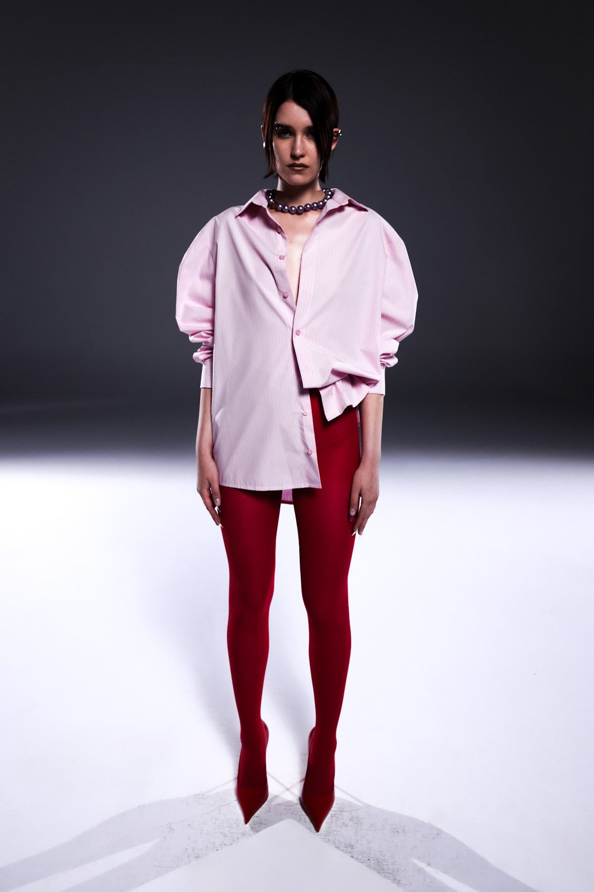 Death Is Easy-Baby Pink Button Down Oversize Shirt-Gömlek-1-Milagron.com