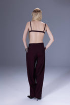 Death Is Easy-Bordeaux Pleated Pants-Pantolon-2-Milagron.com