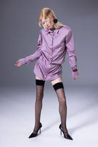 Death Is Easy-Bright Pink Shirt Dress-Elbise-2-Milagron.com