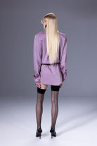 Death Is Easy-Bright Pink Shirt Dress-Elbise-3-Milagron.com