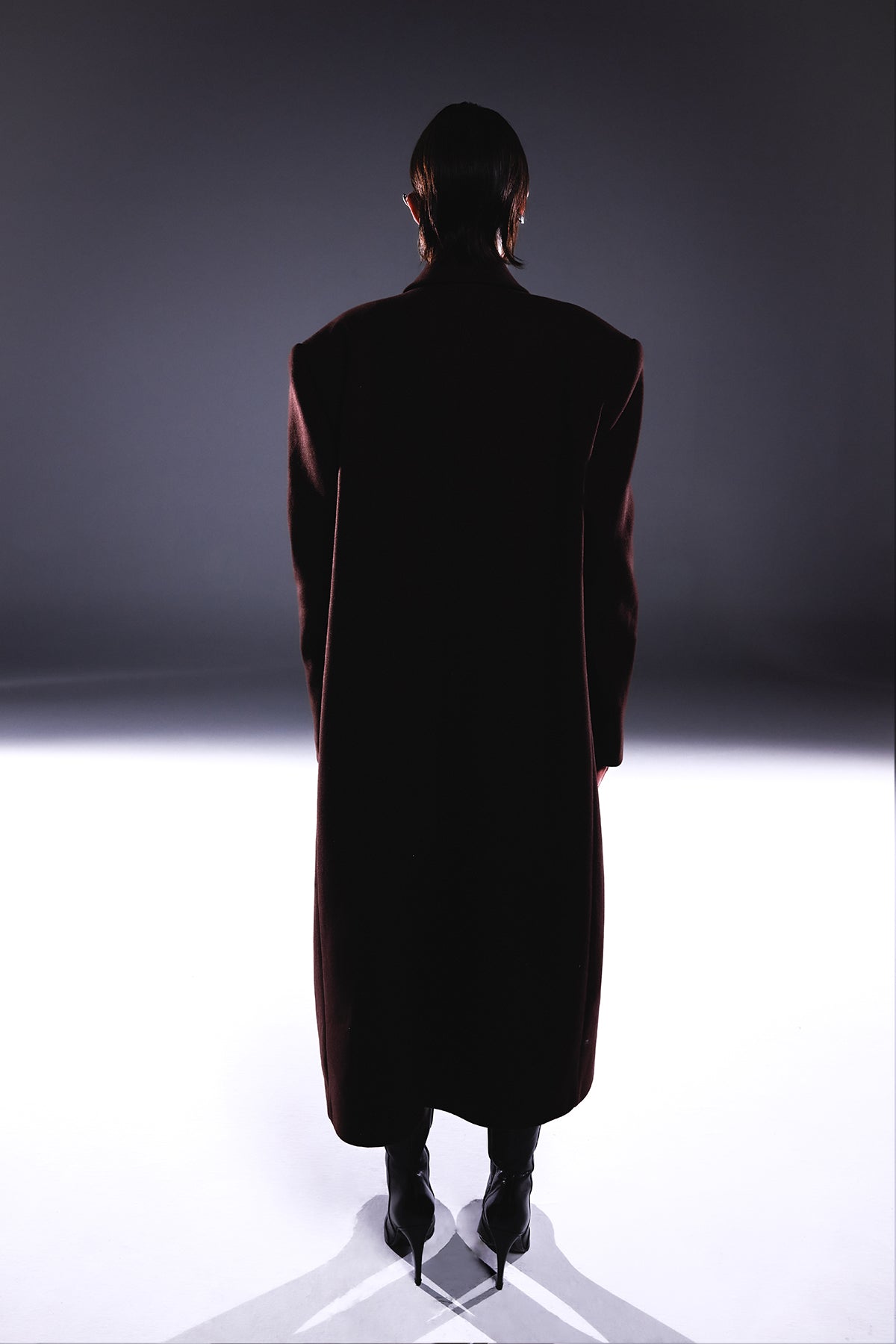 Death Is Easy-Chocolate Brown Oversize Coat With Shoulder Pads-Kaban-2-Milagron.com