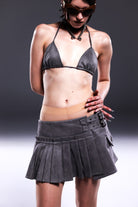 Death Is Easy-Grey Suede Bikini Top-Bikini & Mayo-1-Milagron.com