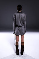 Death Is Easy-Grey Suede Shirt Dress-Elbise-2-Milagron.com