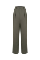 Death Is Easy-Khaki Pleated Pants-Pantolon-3-Milagron.com