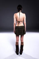 Death Is Easy-Khaki Suede Bikini Top-Bikini & Mayo-3-Milagron.com