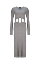 Death Is Easy-Knitted Grey Long Dress-Elbise-4-Milagron.com