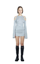 Death Is Easy-Knitted Grey Mini Backless Dress-Elbise-1-Milagron.com