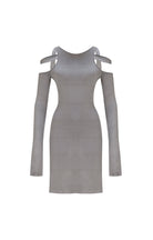 Death Is Easy-Knitted Grey Mini Backless Dress-Elbise-4-Milagron.com