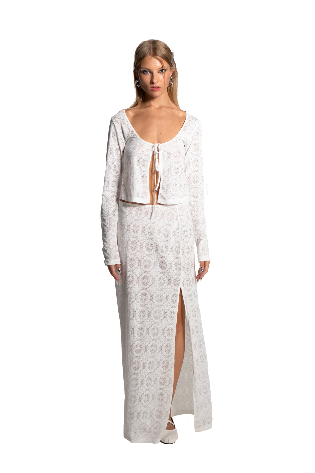 Death Is Easy-Lace Slit Skirt-Etek-4-Milagron.com