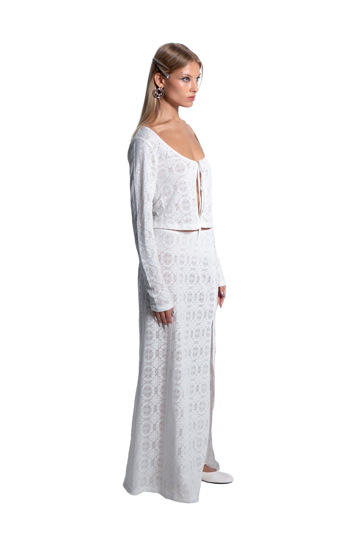 Death Is Easy-Lace Slit Skirt-Etek-5-Milagron.com