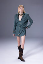 Death Is Easy-Mint Green Shirt Dress-Elbise-2-Milagron.com