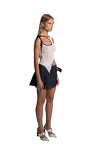 Death Is Easy-Pleated Denim Mini Skirt-Etek-2-Milagron.com