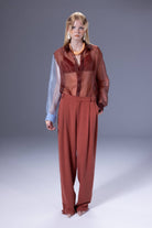 Death Is Easy-Terra Cota Organza Puzzle Shirt-Gömlek-2-Milagron.com