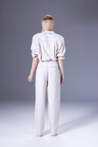 Death Is Easy-Vanilla Pleated Cotton Pants-Pantolon-2-Milagron.com