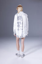 Death Is Easy-White Calligraphy Oversize Shirt-Gömlek-2-Milagron.com
