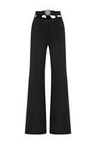 Declara-Belle Belted Silhouette Trousers-Pantolon-4-Milagron.com