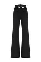 Declara-Belle Belted Silhouette Trousers-Pantolon-5-Milagron.com
