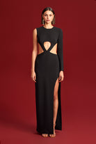 Declara-Black Dart Dress-Elbise-1-Milagron.com
