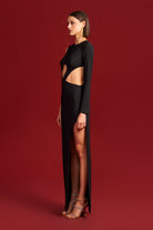 Declara-Black Dart Dress-Elbise-2-Milagron.com
