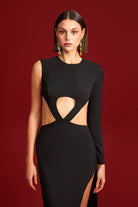 Declara-Black Dart Dress-Elbise-4-Milagron.com