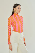 Declara-Blooming Sunset Orange Top-Kazak & Triko-2-Milagron.com