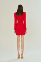Declara-Cherry Bliss Open Waist Dress-Elbise-5-Milagron.com