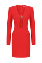 Declara-Cherry Bliss Open Waist Dress-Elbise-6-Milagron.com