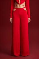 Declara-Cherry On Black Pant-Pantolon-4-Milagron.com