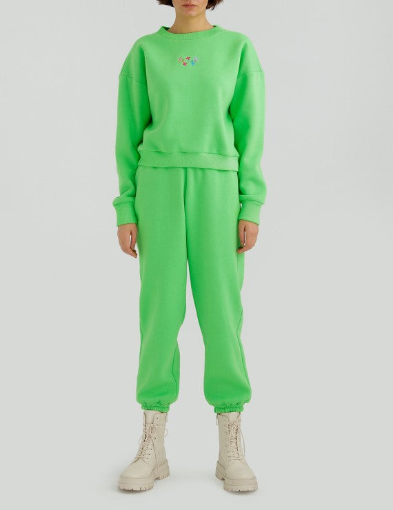 Declara-Cozy Green Sweatpants-3-Milagron.com