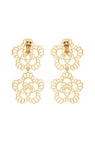 Declara-Floral Iconic Double Earrings (Gold)-Küpe-1-Milagron.com