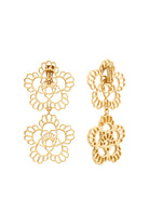 Declara-Floral Iconic Double Earrings (Gold)-Küpe-2-Milagron.com