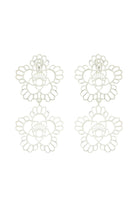 Declara-Floral Iconic Double Earrings (Silver)-Küpe-1-Milagron.com