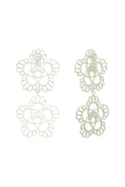 Declara-Floral Iconic Double Earrings (Silver)-Küpe-2-Milagron.com