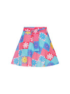 Declara-Flowered Checkered Skirt-2-Milagron.com