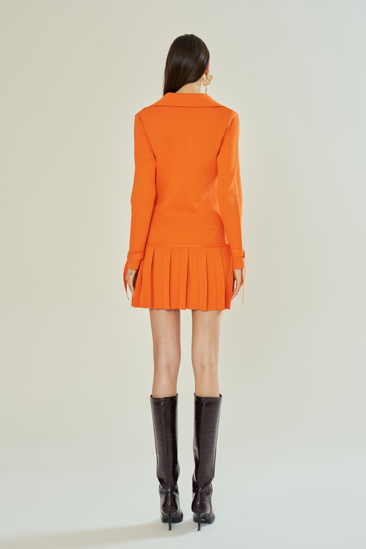 Declara-Mandarin Elegance Knit Dress-Elbise-2-Milagron.com