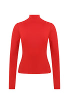 Declara-Red Blooming Crest Turtleneck-Kazak & Triko-5-Milagron.com