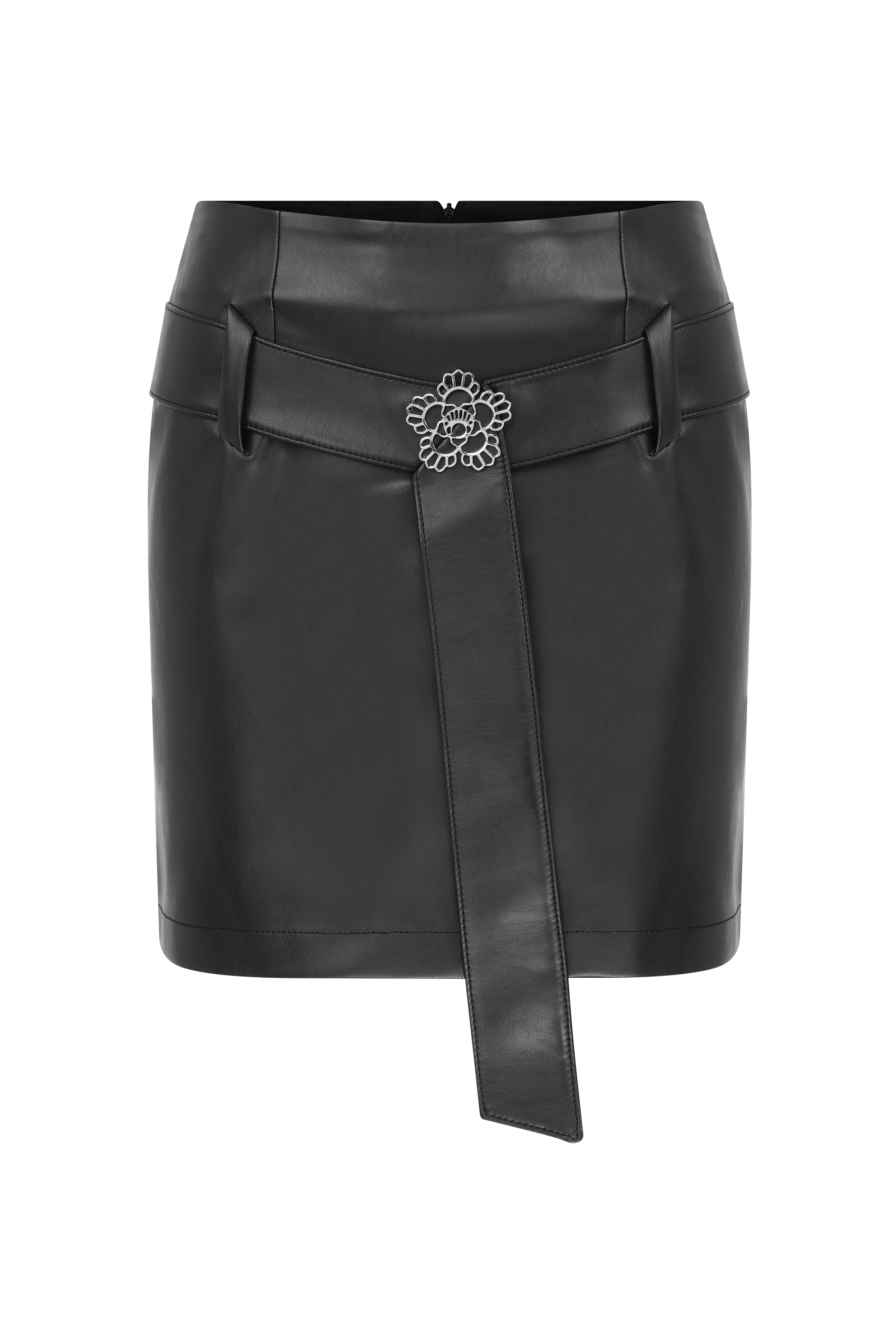 Declara-Romance In Leather Mini Skirt-Etek-2-Milagron.com