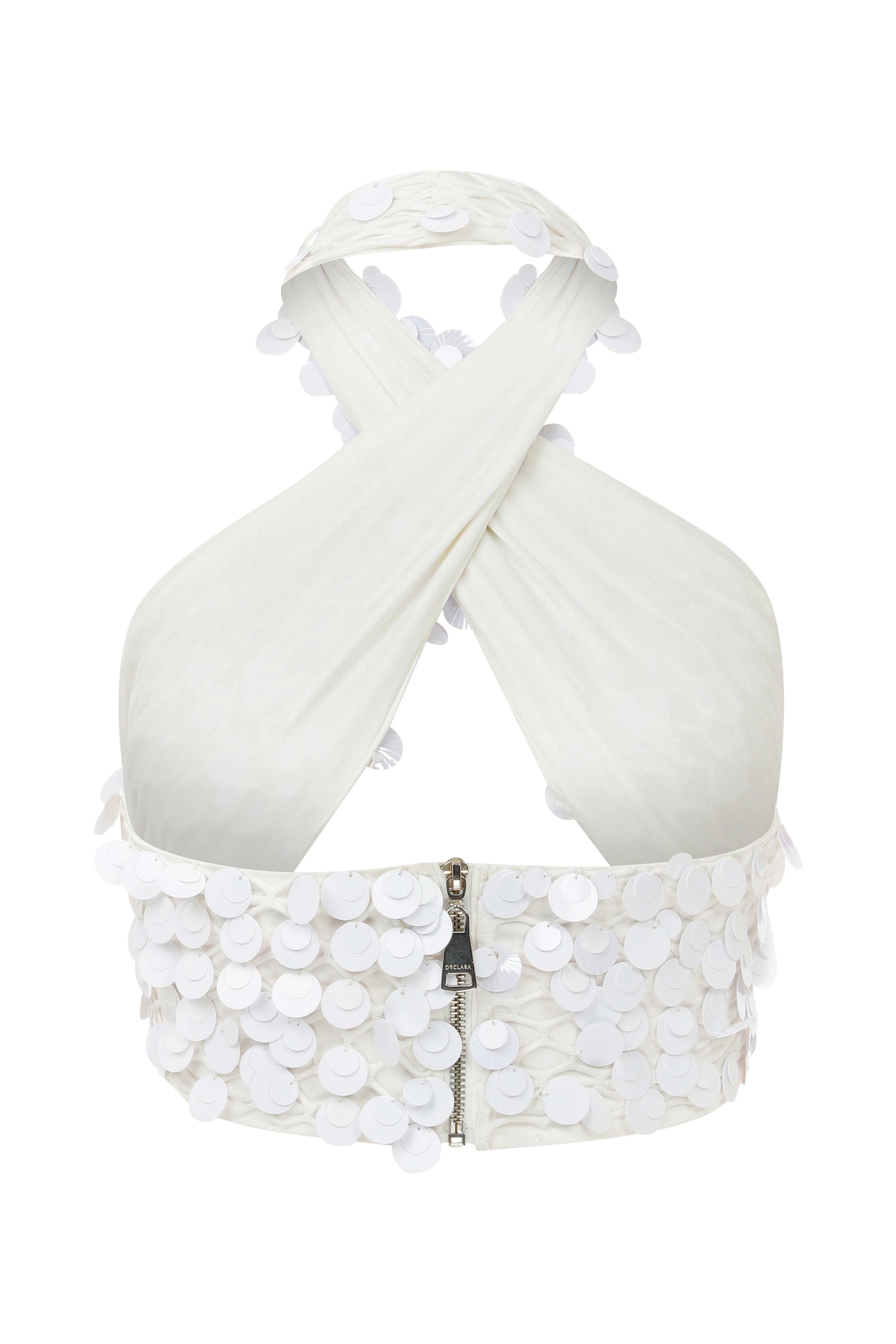 Declara-Sequined Shell Top-2-Milagron.com