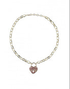 Declara-Silver Heart Padlock Necklace-1-Milagron.com