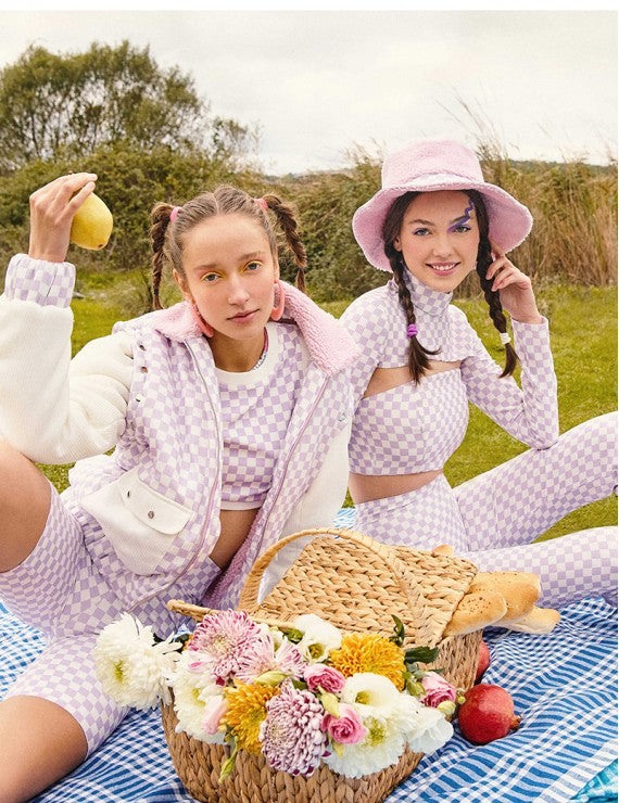 Declara-Sparkle Checkered Pant-3-Milagron.com