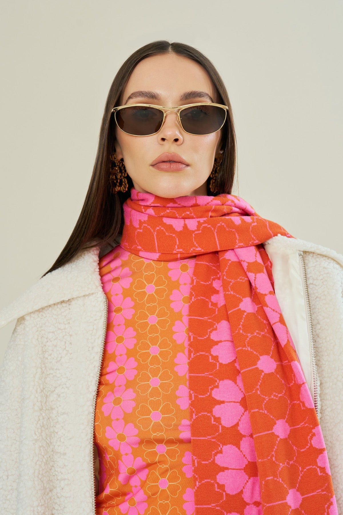 Declara-Sun Kissed Floral Knit Scarf-Atkı-2-Milagron.com