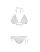 Declara-White Ruffled Bikini Set-1-Milagron.com