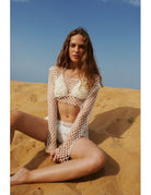 Declara-White Ruffled Bikini Set-2-Milagron.com