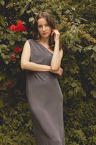 Delicate-Gri İpek Elbise-Elbise-1-Milagron.com