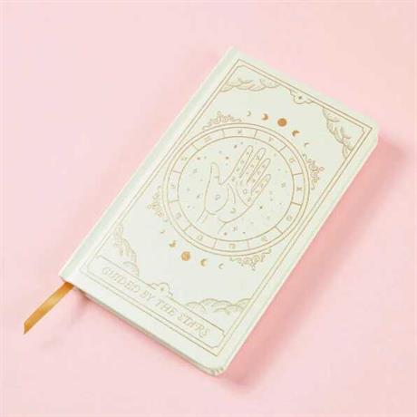 Designwork Ink-Bookcloth Hardcover Journal Off White Zodiac, Guided By The Stars Defter-Defter-2-Milagron.com