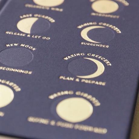 Designwork Ink-Design Works Ink Kumaş Kaplı Moon Phases Defter-Defter-2-Milagron.com