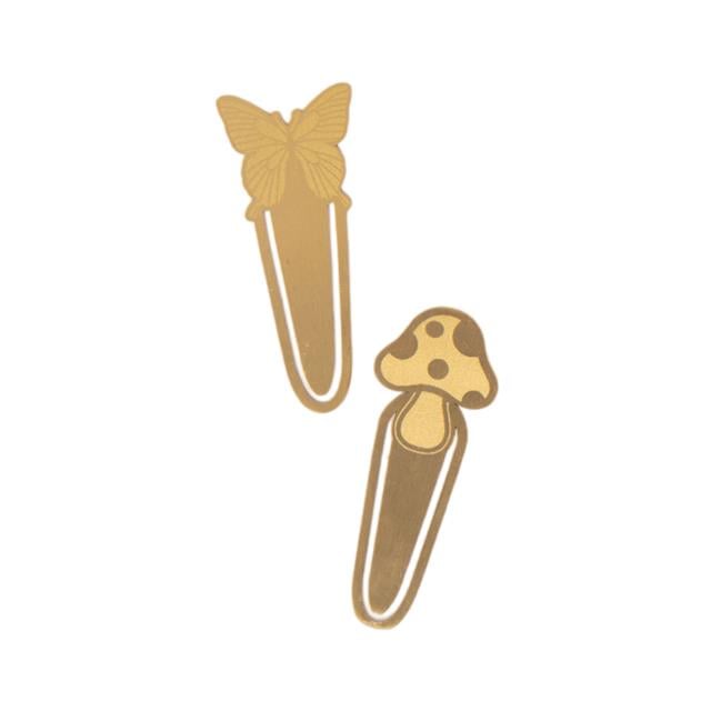 Designworks İKili Metal Kitap Ayracı Seti Mushrooms + Butterfly